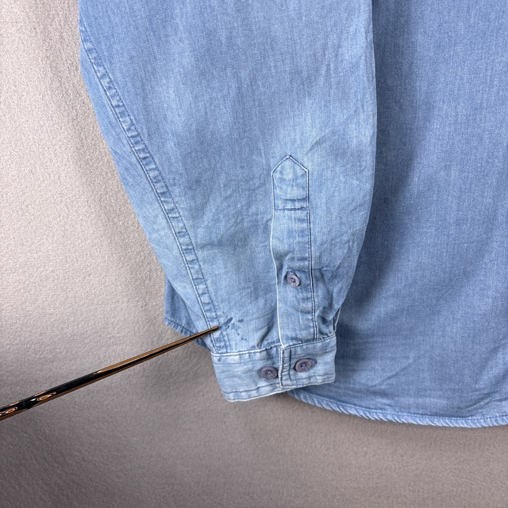Vintage Northern Treasures Chambray Button Up XL Floral Cottagecore Embroidered - Picture 8 of 14